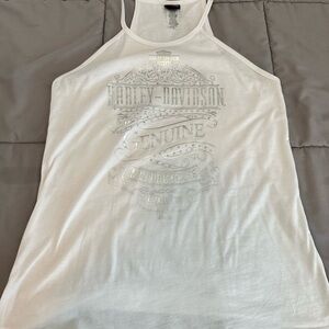 Harley-Davidson Silver and White Graphic Tee